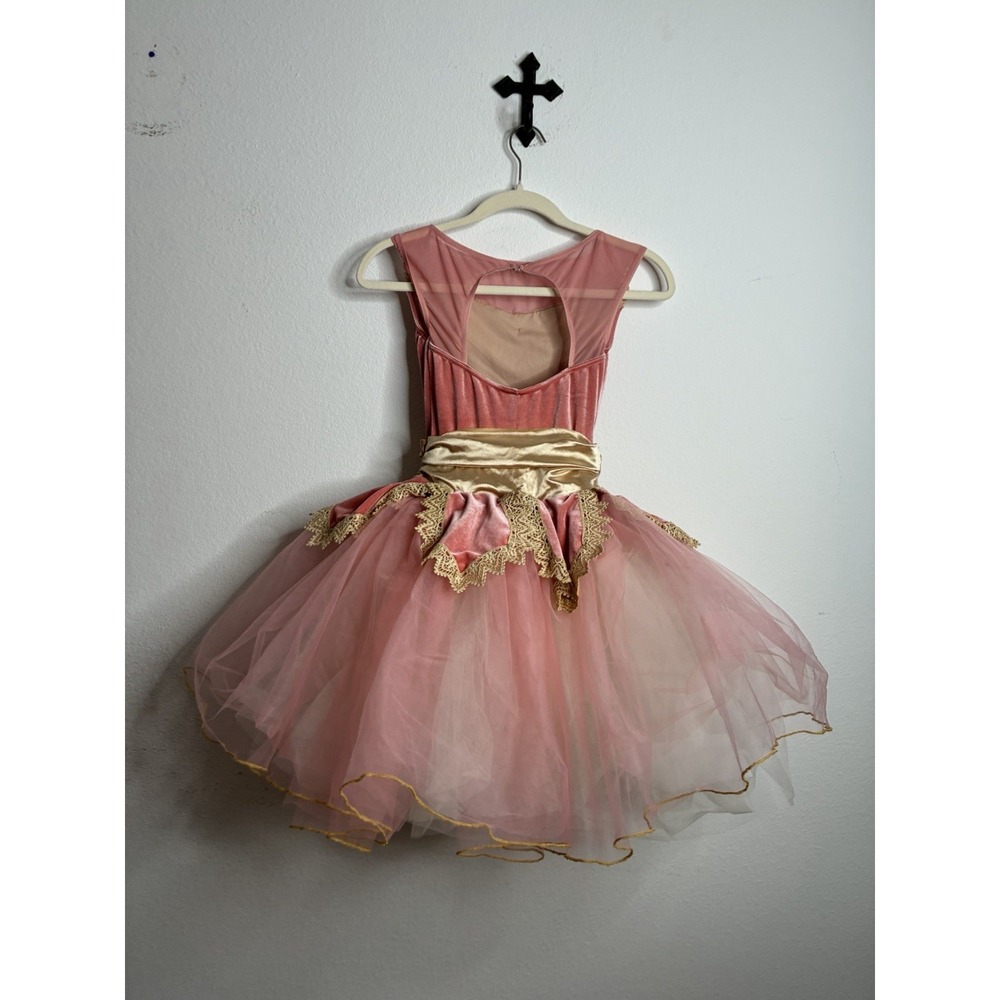 Weissman Size Kids Small Girls Child Gold And Pink Ballet Dance Costume Tulle - Picture 16 of 16